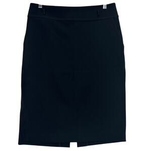 St. John Black Vented High Waist Belted Pencil Skirt Size 10